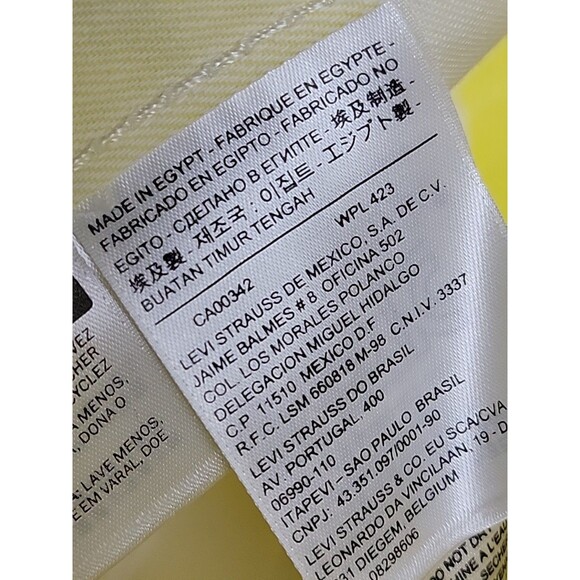 Levis Mens 501 Jeans 40x34 Straight Yellow Button Fly Yellow High Shrink Rigid - Picture 12 of 16